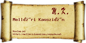 Mellári Kasszián névjegykártya